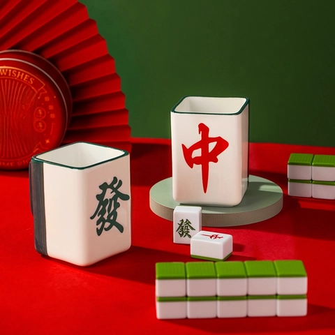 Κεραμική Κούπα Καφέ Σε Σχήμα Mahjong Με Λαβή Δημιουργικό Κινέζικο Στυλ Φλιτζάνι Τσαγιού Οικιακό Σκεύος Ποτού