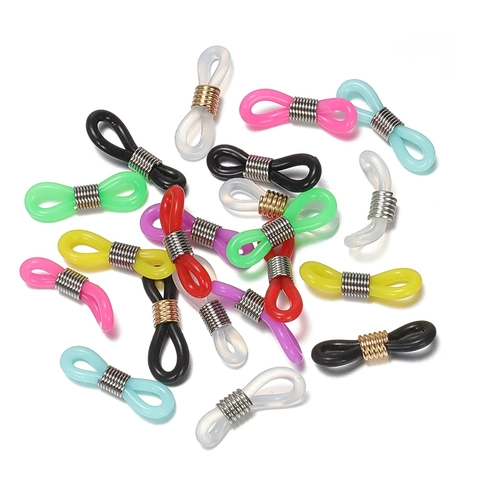 Silikon Kautschuk Brillenkette Enden Verbindungsringe Antirutsch Metallfeder Verstellbar Für DIY Sonnenbrillen Lanyard Zubehör