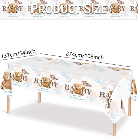 Teddybär Thema Party Geschirr Zubehör Pappteller Becher Servietten Kunststoff Besteck Tischdecke Baby Dusche Geburtstag Dekoration Niedlich