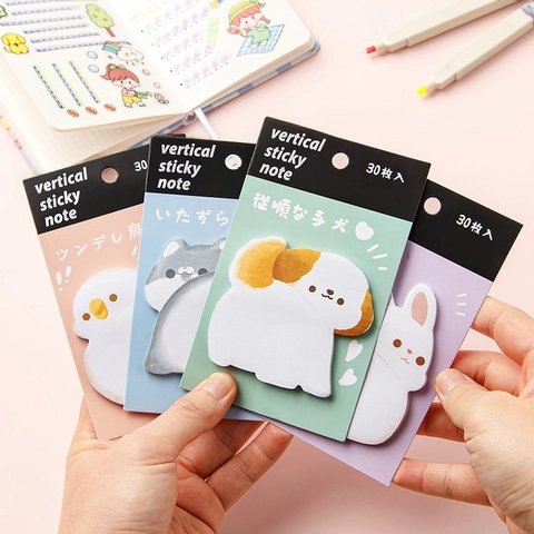 Notas Adhesivas Con Forma Animales Kawaii Notas Verticales De Papel Para Estudiante Decoración De Planificador Gato