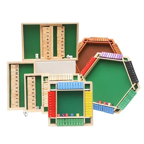 Wooden Shut The Box Dice Game Board Educational Math Toy Family Party Bar Fun Logic Strategy