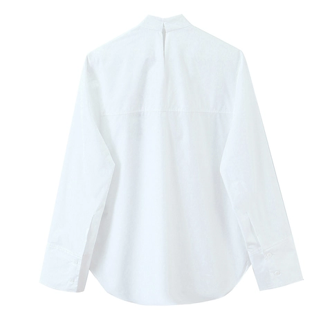 Blusa De Manga Larga Para Mujer Con Lazo Elegante Profesional Color Sólido De Poliéster