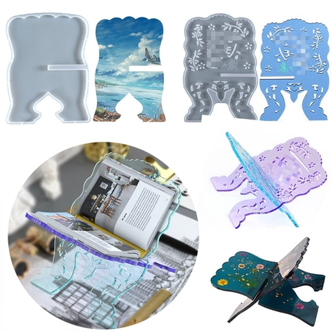Molde De Silicona Para Soporte De Libros DIY Fundición De Resina Diseño Hueco Soporte Para Partituras Soporte Tableta