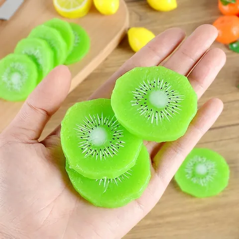 Tranches De Kiwi Artificielles Réalistes Modèle De Fruit Simulation PVC Vert Accessoire Décoration Maison Cuisine Photographie Présentation