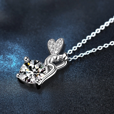 925 Sterling Silver Fairy Angel Pendant Necklace Women D Color VVS1 Moissanite Romantic Neck Chain Elegant Jewelry Gift