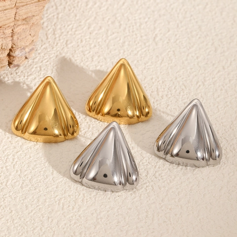 Edelstahl Geometrische Dreieck Gefaltete Ohrringe Für Frauen Minimalistisch Modern Hochglanz Ins Stil Schmuck