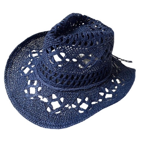 Cappello Da Cowboy In Paglia Western Per Uomo Donna Intreccio Cavo Protezione Solare Estiva Tesa Larga Spiaggia Traspirante