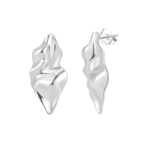 925 Sterlingsilber Unregelmäßige Falten Ohrstecker Für Damen Minimalistische Geometrische Faltentextur Ohrringe Gold Silber Schmuck