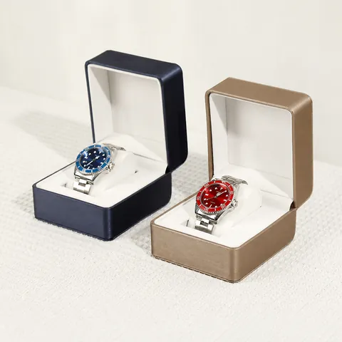 Scatola per Orologio Singolo in Pelle PU Business Con Fodera in Flanella Organizzatore per Orologi per Confezioni Regalo