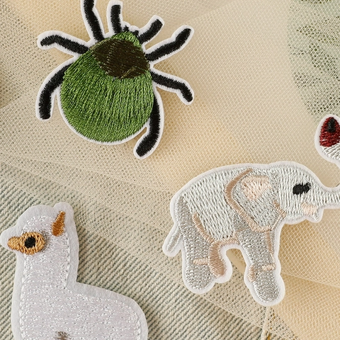 Embroidered Animal Patches Iron On Cloth Stickers Polyester For DIY Clothing Bag Hat Decoration Novelty Repairing