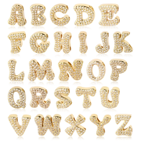 Alphabet Initial Buchstaben Halskette Damen Kupfer Vergoldet Zirkonia Anhänger Zierliche Mode Schmuck Halskette