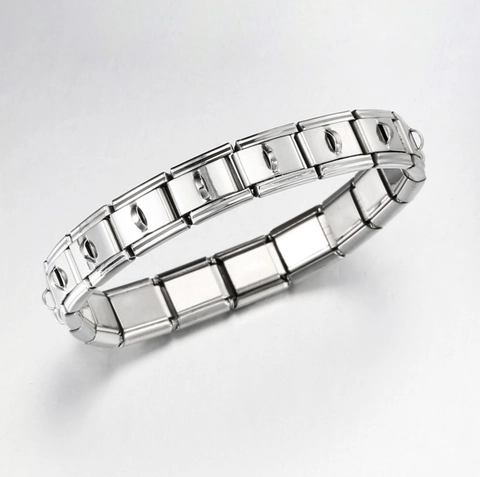 Italienischer Stil Modularer Charm Armband Glieder Edelstahl Rechteckig DIY Verbinder Personalisierter Schmuck Zubehör