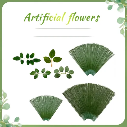 Künstliche Blumenstiele Realistische Rosenblätter Kunststoffbeschichteter Eisendraht DIY Floristik Hochzeitsdekoration Haus