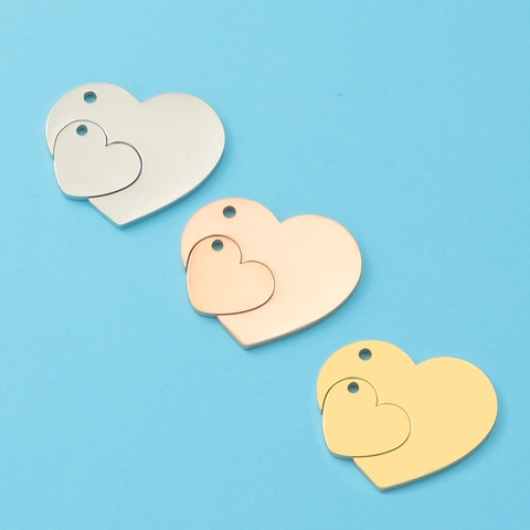 Colgante De Rompecabezas En Forma De Corazón Acero Inoxidable 304 Desmontable Pulido Espejo Accesorios De Joyería DIY Para Parejas