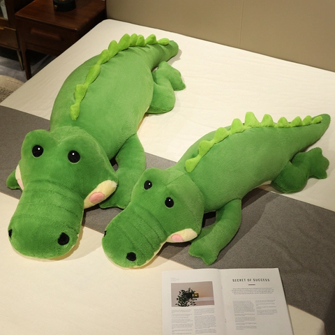Crocodile Plush Toy Soft Stuffed Animal Long Cushion Green Comfort For Kids Room Decor Cute Alligator Pillow