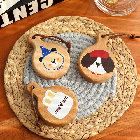 Apribottiglie In Legno Calamita Da Frigo Cartone Animato Animale Legno Di Faggio Portatile Apri Tappi Con Cordino In Pelle