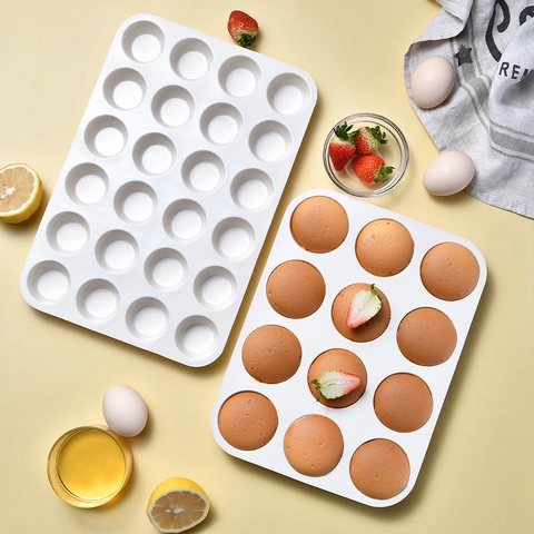 Stampo Muffin Silicone Cupcake Fori Multipli Antiaderente Resistente Calore Teglia Forno Cucina Strumento Rettangolare