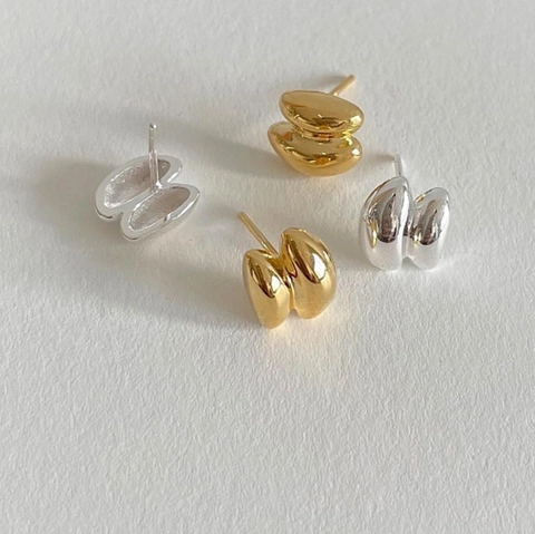 Orecchini A Lobo In Argento Sterling 925 Per Donna Forma Organica Geometrica Minimalista Lucidatura A Specchio Moda