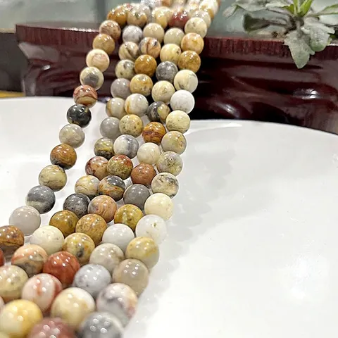 Natürliche Edelstein Rundperlen Lose Zwischenperlen Für DIY Schmuckherstellung Armband Halskette Tigerauge Rosenquarz Jaspis