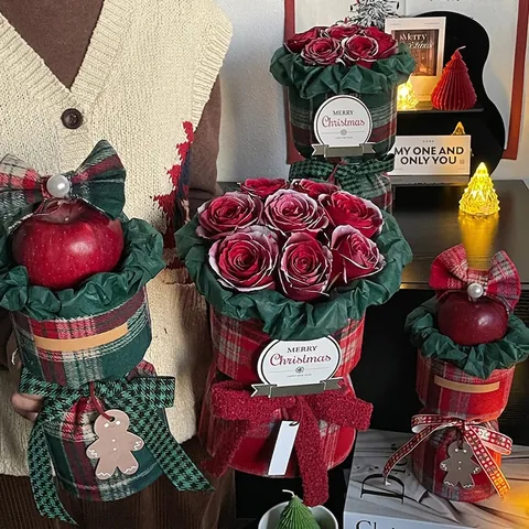 Tessuto Scozzese Natalizio Per Confezioni Floreali Confezione Regalo DIY Stile Britannico Decorazione In Tessuto Flanella