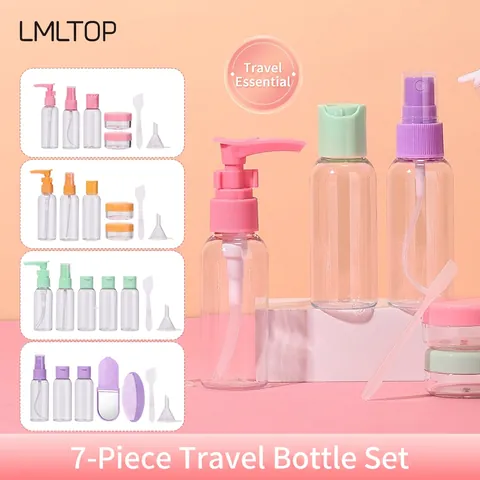 Contenedores De Viaje Recargables Para Champú Loción Spray Crema Bolsa De Almacenamiento Clara Plástico A Prueba De Fugas