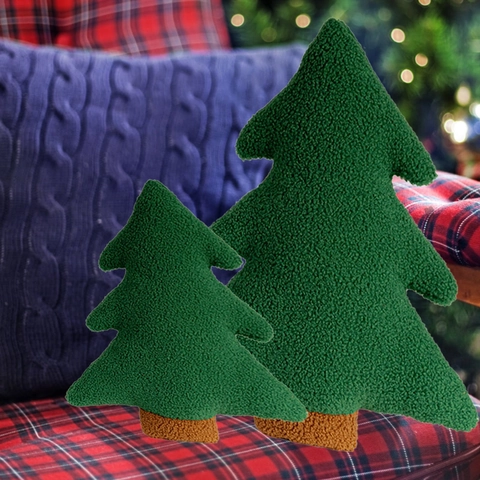 Kerstboom Sierkussen Zachte Sherpa Boucle Fleece Grappig Kussen Voor Bank En Huis Decoratie Voor De Feestdagen