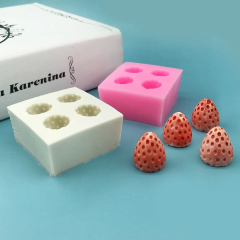 3D Erdbeere Silikonform Multi Loch Kuchen Deko Werkzeug Für Schokolade Süßigkeiten Fondant Handgemachte Kerzen Seife Basteln