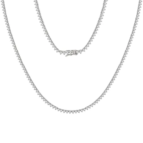 Collana Tennis Hip Hop in Rame con Zirconia per Uomo Donna Placcata in Oro Argento Gioielli alla Moda Catena per Feste
