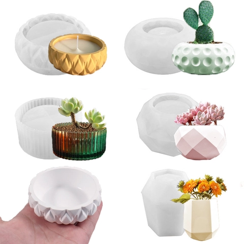 Geometric Silicone Mold For DIY Succulent Flower Pot Casting Resin Craft Candle Holder Pen Holder Minimalist Home Decor