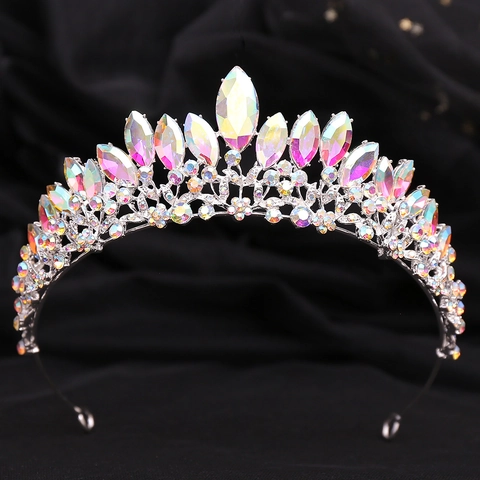 Tiara Da Sposa Di Lusso Lega Strass Cristallo Corona Da Matrimonio Vintage Sfilata Accessori Per Capelli Donne Spose Compleanno