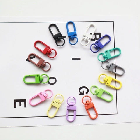 Chiusura A Moschettone Girevole Metallo Verniciato Colorato Lega Di Zinco Per DIY Creazione Di Gioielli Portachiavi Borse