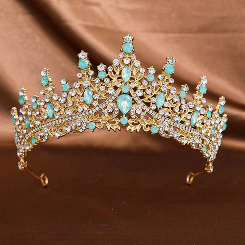 Baroque Bridal Crown Tiara Alloy Rhinestone Crystal Luxury Wedding Headpiece Pageant Party Hair Accessories For Women