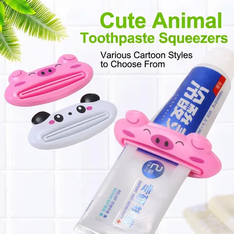 Spremi Dentifricio Cartone Animato Manuale ABS Plastica Distributore Tubo Per Detergente Viso Accessori Bagno Novità
