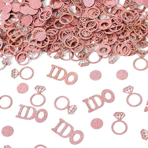 Coriandoli Matrimonio In Carta Glitterata Decorazione Tavola Lettere I DO Forme Anello Diamante Festa Fidanzamento Romantico