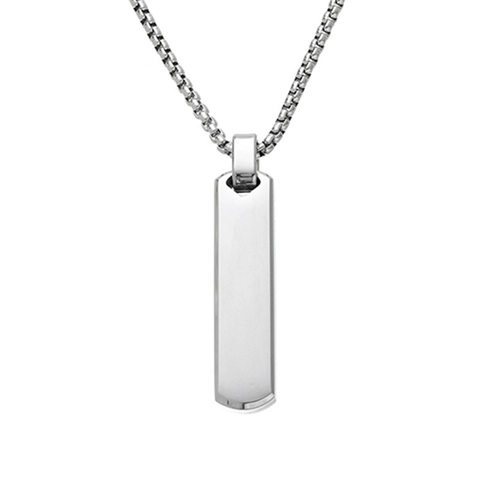 Bar Hanger Ketting Roestvrij Staal Geometrisch Rechthoekig Verticaal Minimalistische Sieraden Voor Heren Dames Eenvoudige Stijl