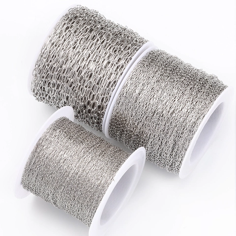 Chaîne Câble En Acier Inoxydable Maillons Perlés Fins Pour Fabrication De Bijoux DIY Accessoires Durables