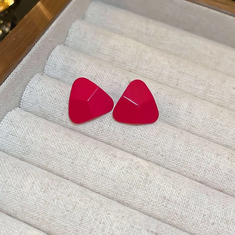 Geometrische Dreiecksohrstecker Mit Ohrpfosten Aus 925er Sterlingsilber Rosérote Minimalistische Legierung Damen