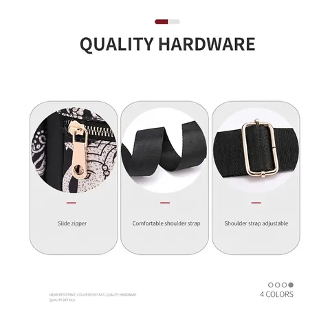 Borsa A Tracolla Da Donna Stampa Etnica Nylon Impermeabile Grande Capacità Multi Tasca Borsa A Spalla Casual