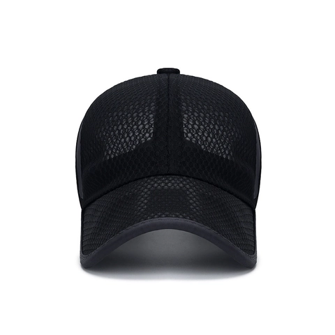 Unisex Breathable Full Mesh Baseball Cap Outdoor Sun Protection Sport Trucker Hat Adjustable Hollow Peak Snapback