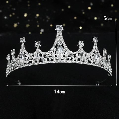 Luxuriöse Legierung Strass Braut Tiara Kristall Prinzessin Krone Hochzeit Party Haarschmuck