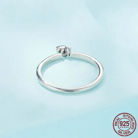 925 Sterling Silver Dog Paw Ring For Women Cute Animal Paw Print Dangle Ring Minimalist Fashion Jewelry Dainty Jewelry