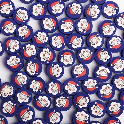 Babbo Natale Perle In Argilla Polimerica Natale Blu Tondo Piatto Fai Da Te Creazione Gioielli Per Bracciale Collana