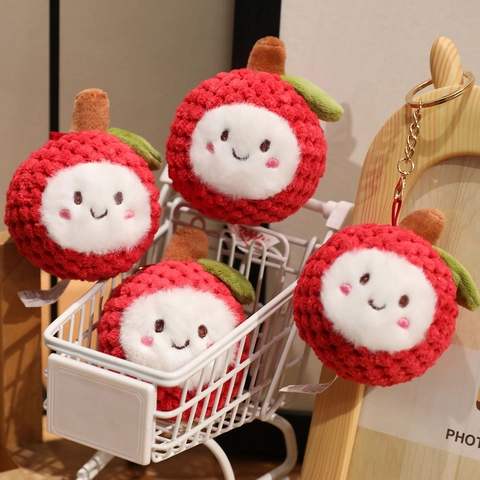 Süße Litschi Frucht Plüsch Schlüsselanhänger Weicher Gehäkelter Anhänger Für Rucksack Handtasche Mini Puppe Geschenk