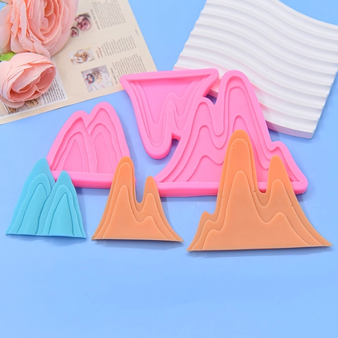 Stampo In Silicone Vette Di Montagna Grado Alimentare 3D Per Fondente Cioccolato Decorazione Torte Resina Argilla