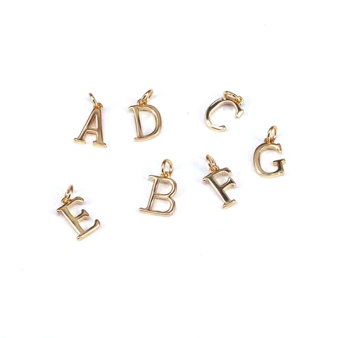 Mini Colgantes De Letras Del Alfabeto Cobre Chapado En Oro Para Fabricación De Joyas DIY Collar Pulsera Accesorio Delicado