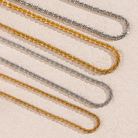 Collana Stellata Scintillante In Acciaio Inossidabile Catena A Onde Gioielli Minimalisti Hip Hop Per Donna