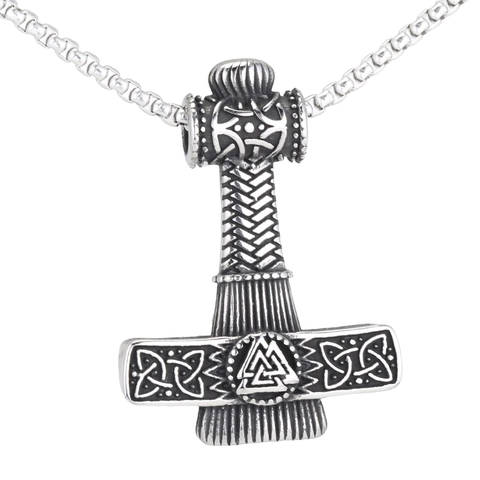 Collana Pendente Mjolnir Martello Di Thor Vichingo Valknut Nodo Celtico Acciaio Inossidabile 316 Retro Mitologia Norrena Uomo