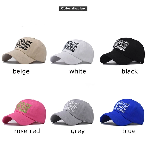 Baseball Cap Baumwolle Affirmation Stickerei Vintage Gewaschen Verstellbar Sonnenhut Unisex Outdoor Casual