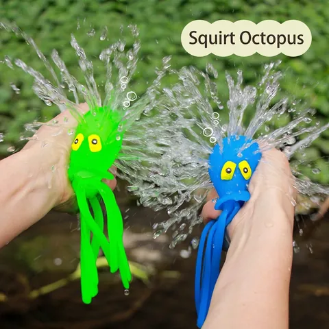 Octopus Whale Bath Toys Soft TPR Squishy Water Spraying Marine Animal Stress Relief For Kids Toddlers Bathtub Pool Fun