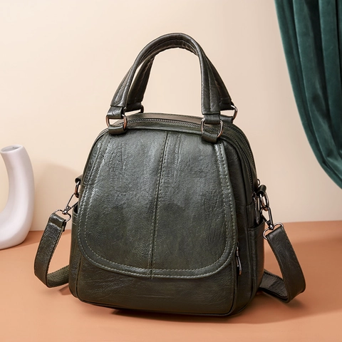 Mochila Mujer Cuero PU Suave Moda Gran Capacidad Viaje Escuela Retro Impermeable Antirrobo Bolso Elegante